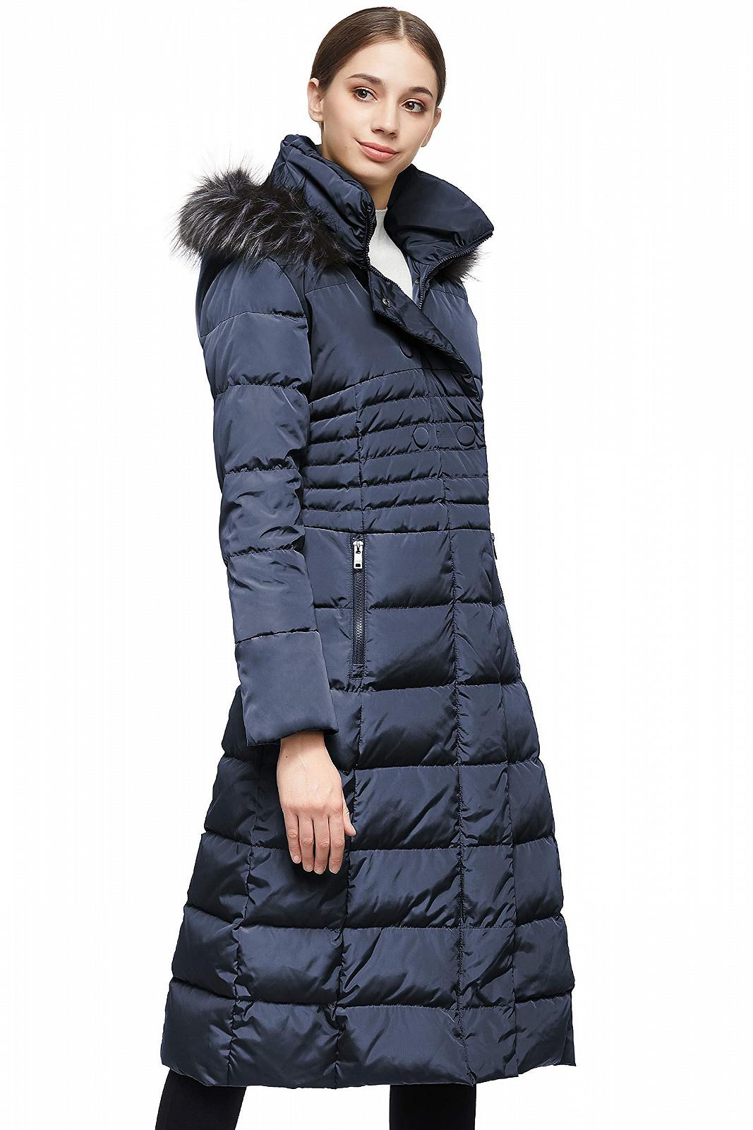 Пуховик Orolay С длинным меховым капюшоном, рукава реглан, женский, фото №4