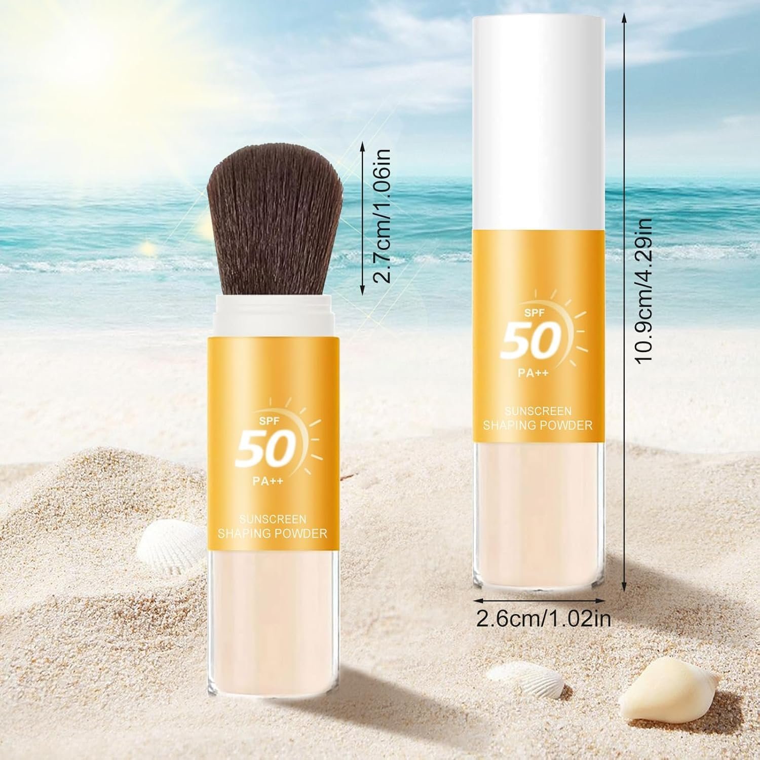 Пудра Мінеральна сонцезахисна SPF 50 PA++ фіксуюча, натуральна напівпрозора мінеральна розсипчаста, тривалої дії, дихаюча, легка, матуюча, для контролю жирності, фото №2