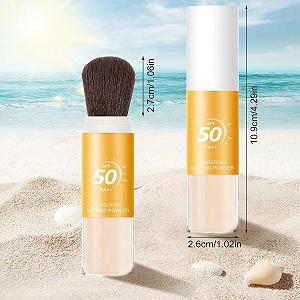 Пудра Мінеральна сонцезахисна SPF 50 PA++ фіксуюча, натуральна напівпрозора мінеральна розсипчаста, тривалої дії, дихаюча, легка, матуюча, для контролю жирності synthetic.ua - Фото 1