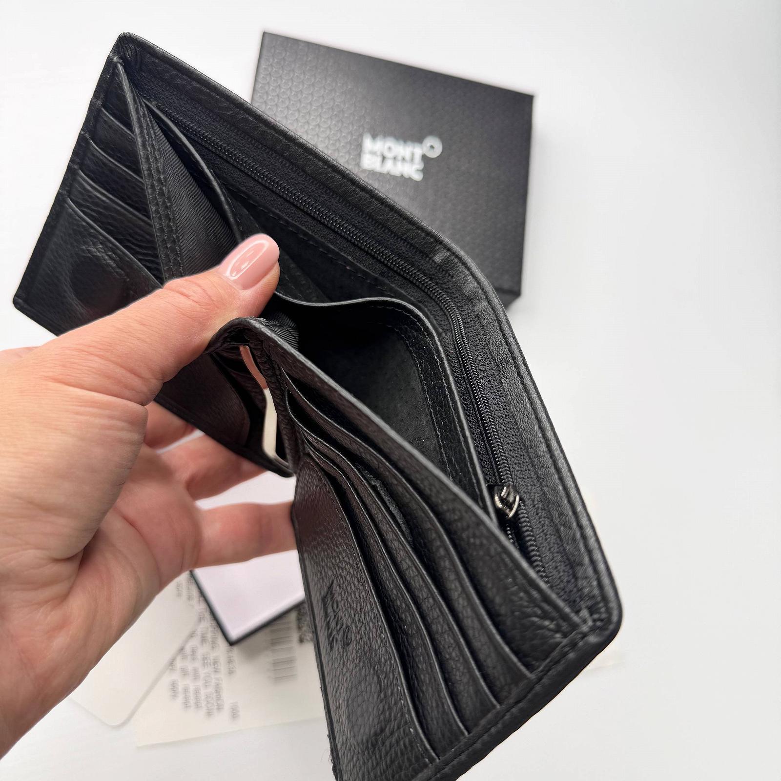 Чоловічий гаманець на магніті шкіряний брендовий Mont Blanc у подарунковій упаковці, фото №4