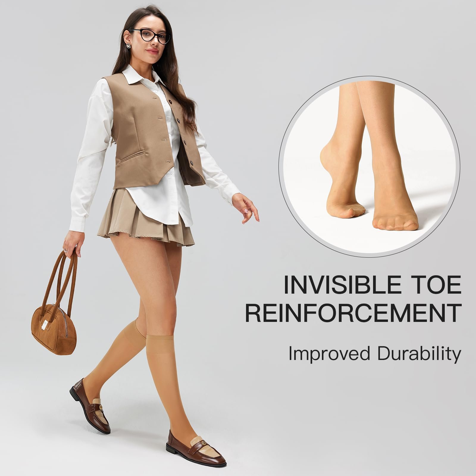 Шкарпетки гольфи Yilanmy, 12 пар, жіночі, нейлонові, 15 ден, фото №4