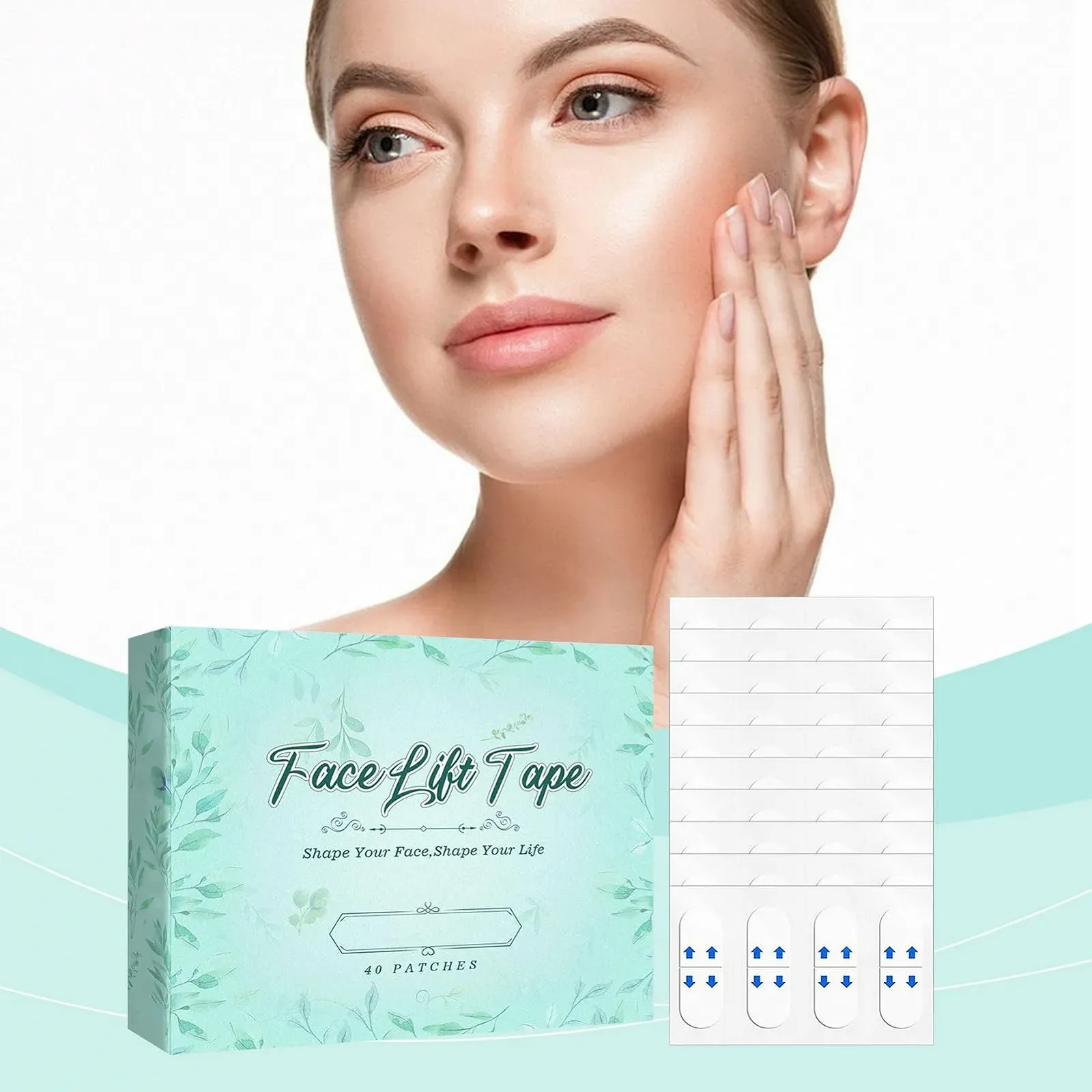 Лента для подтяжки лица Водонепроницаемая Невидимая Мгновенная подтяжка, фото №2