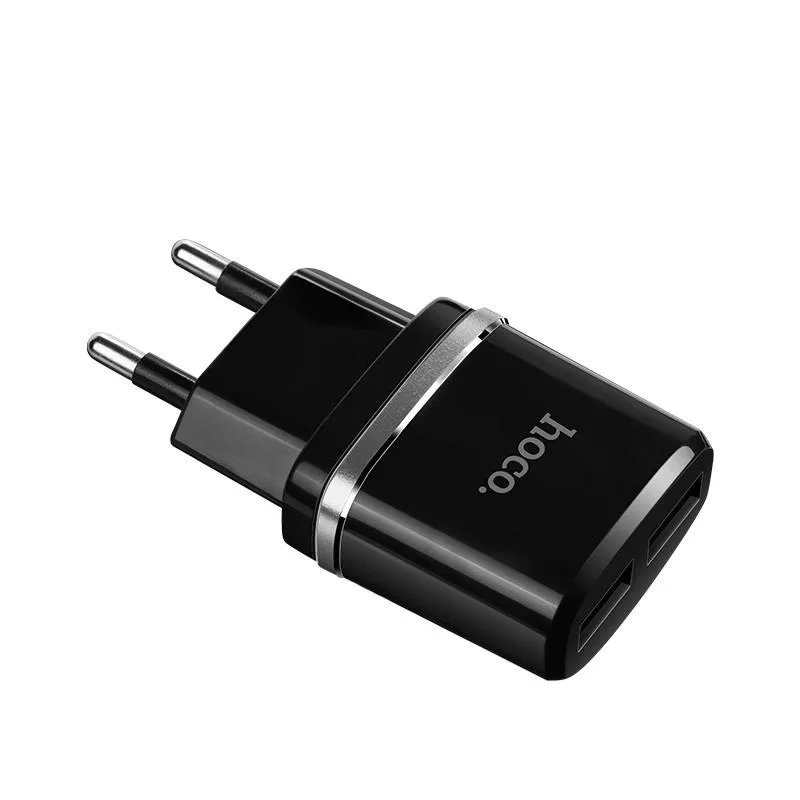 Зарядное устройство Hoco C12 Smart 2USB 2.4А) Black 6957531064114 кабель MicroUSB, фото №3
