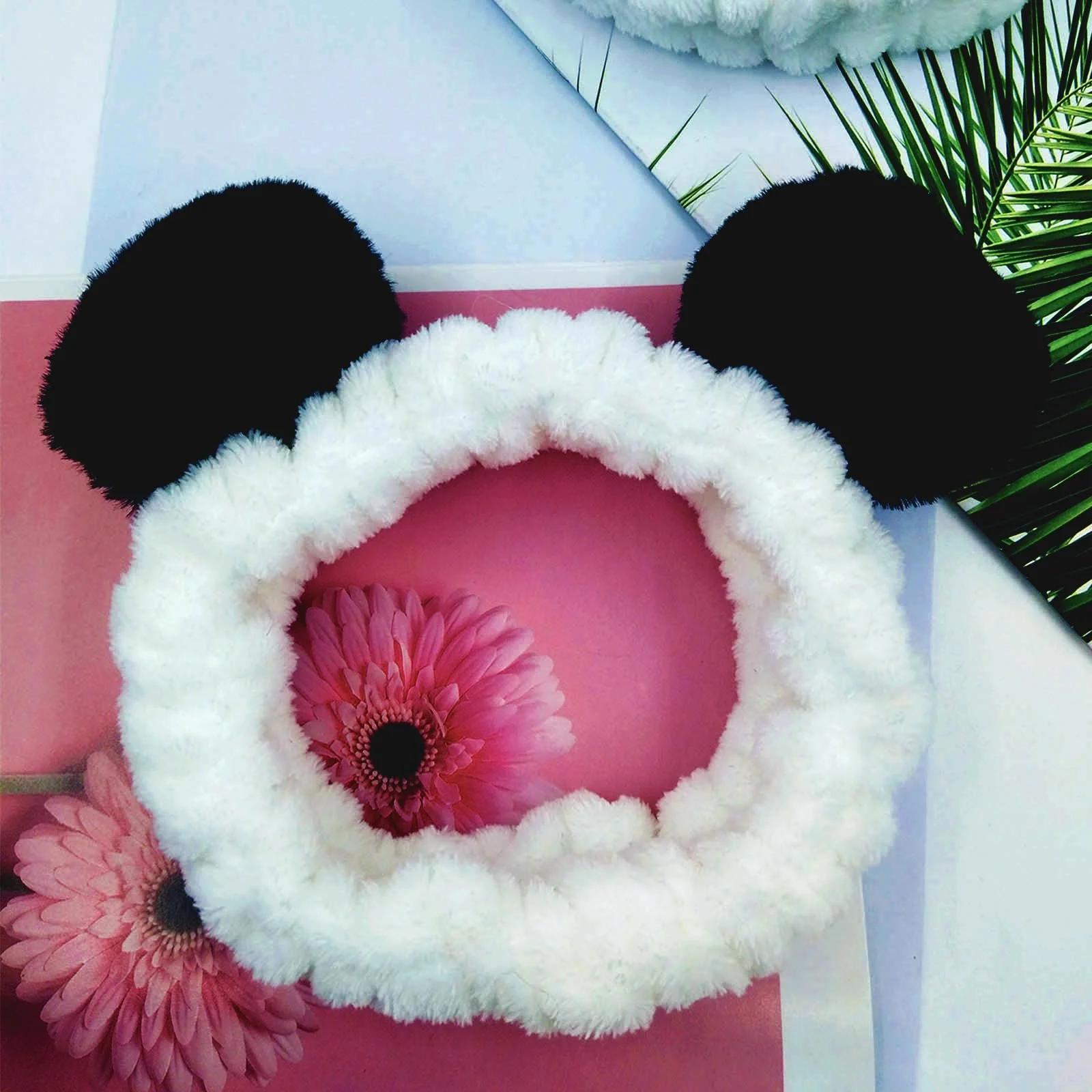 Пов'язка для макіяжу Panda, 2 шт., Плюшева, фото №8