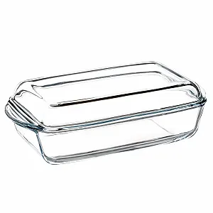Форма для запікання KADAX з термостійкого скла з кришкою та ручками Прозора synthetic.ua - Фото 1