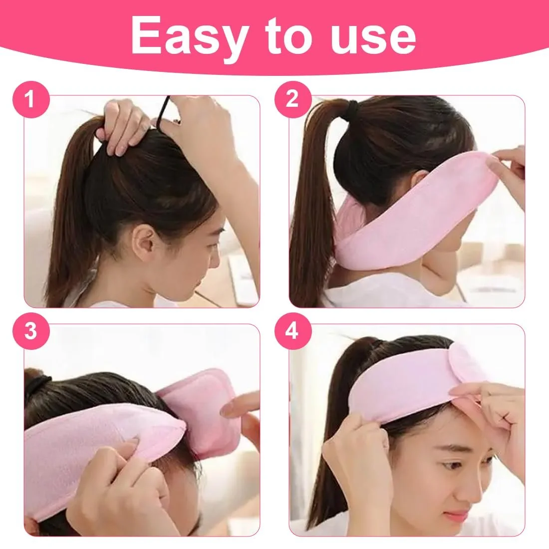 Пов'язка на голову Spa регульована для вмивання макіяжу, фото №4 Пов'язка на голову Spa регульована для вмивання макіяжу, фото №4