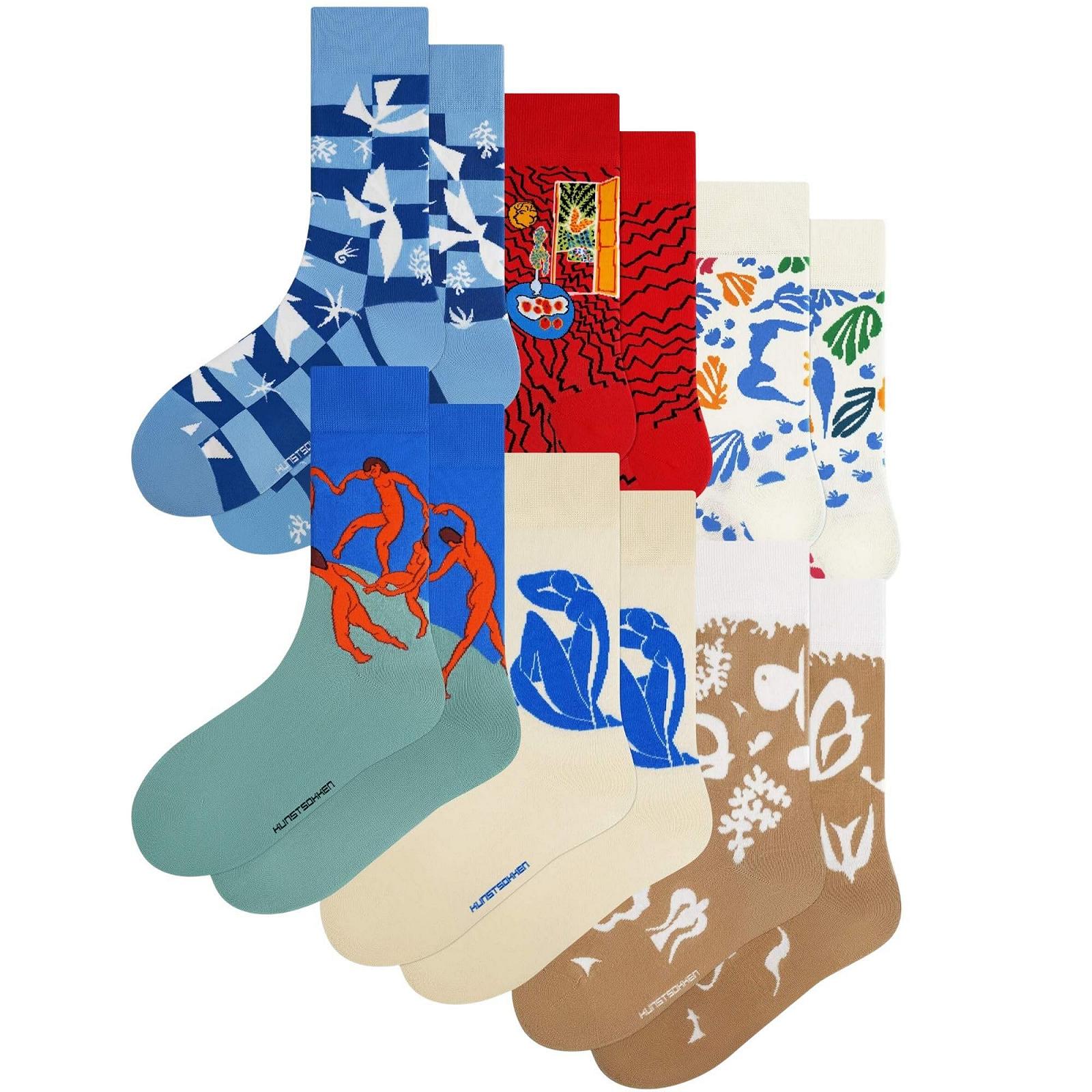 Шкарпетки Gustav Klimt, Mondrian, Van Gogh, Franz Marc, Friedrich, Munch Art Socks з органічної бавовни, фото №1
