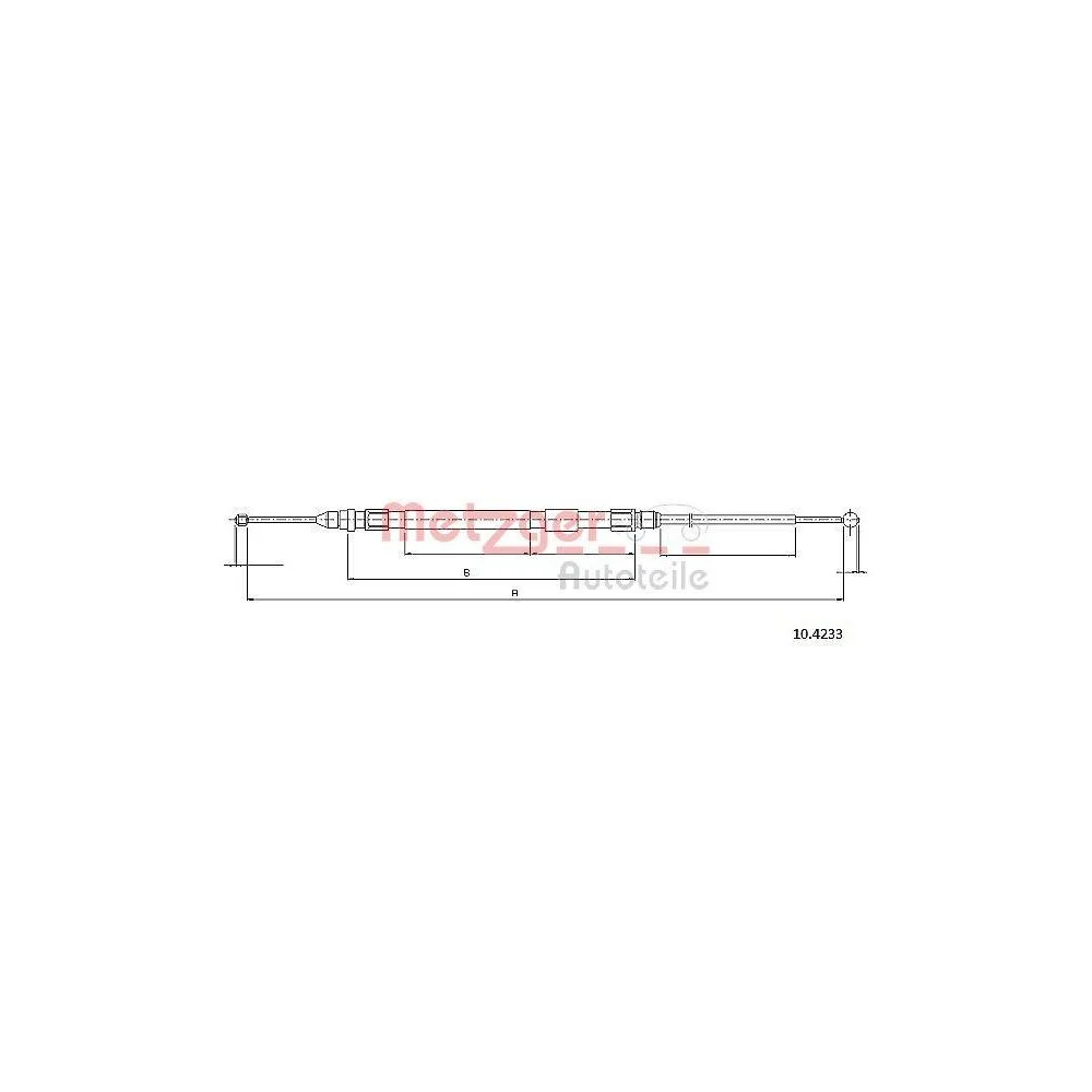 Трос стояночного гальма METZGER GREENPARTS 10.4233 задній лівий, фото №1 Трос стояночного гальма METZGER GREENPARTS 10.4233 задній лівий, фото №1
