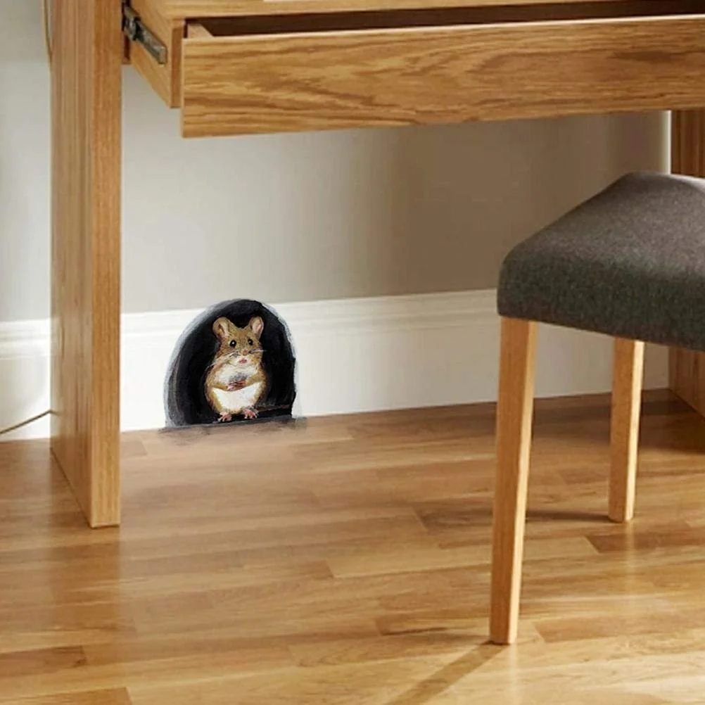 Наклейки на стіну TOPINCN Набір 5 штук Мишача нора 12 x 16,8 см, фото №5