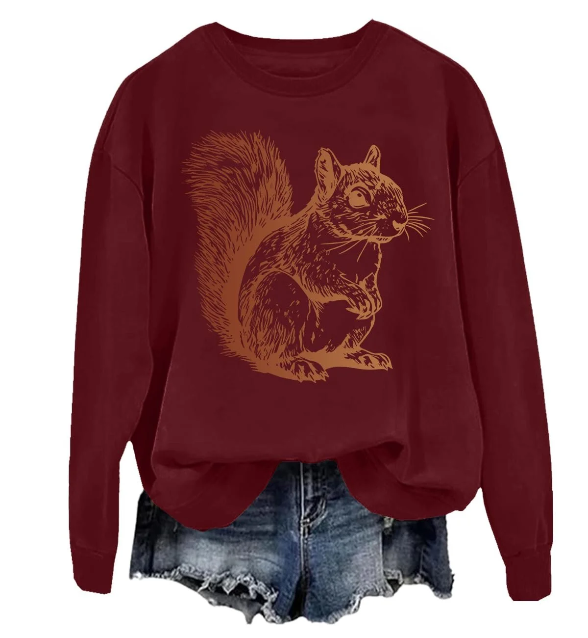 Свитшот Цветочная Белка, Футболка Цветочная Белка, Свитшот для Любителей Животных, Свитер с Белкой для Женщин, фото №1