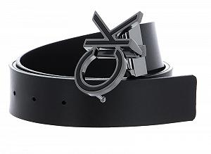 Ремень Calvin Klein Logo Rev CK Metal Inlay 35 мм W90 Черный гладкий/Черный текстурированный, Черный гладкий / Черный текстурированный synthetic.ua - Фото 1