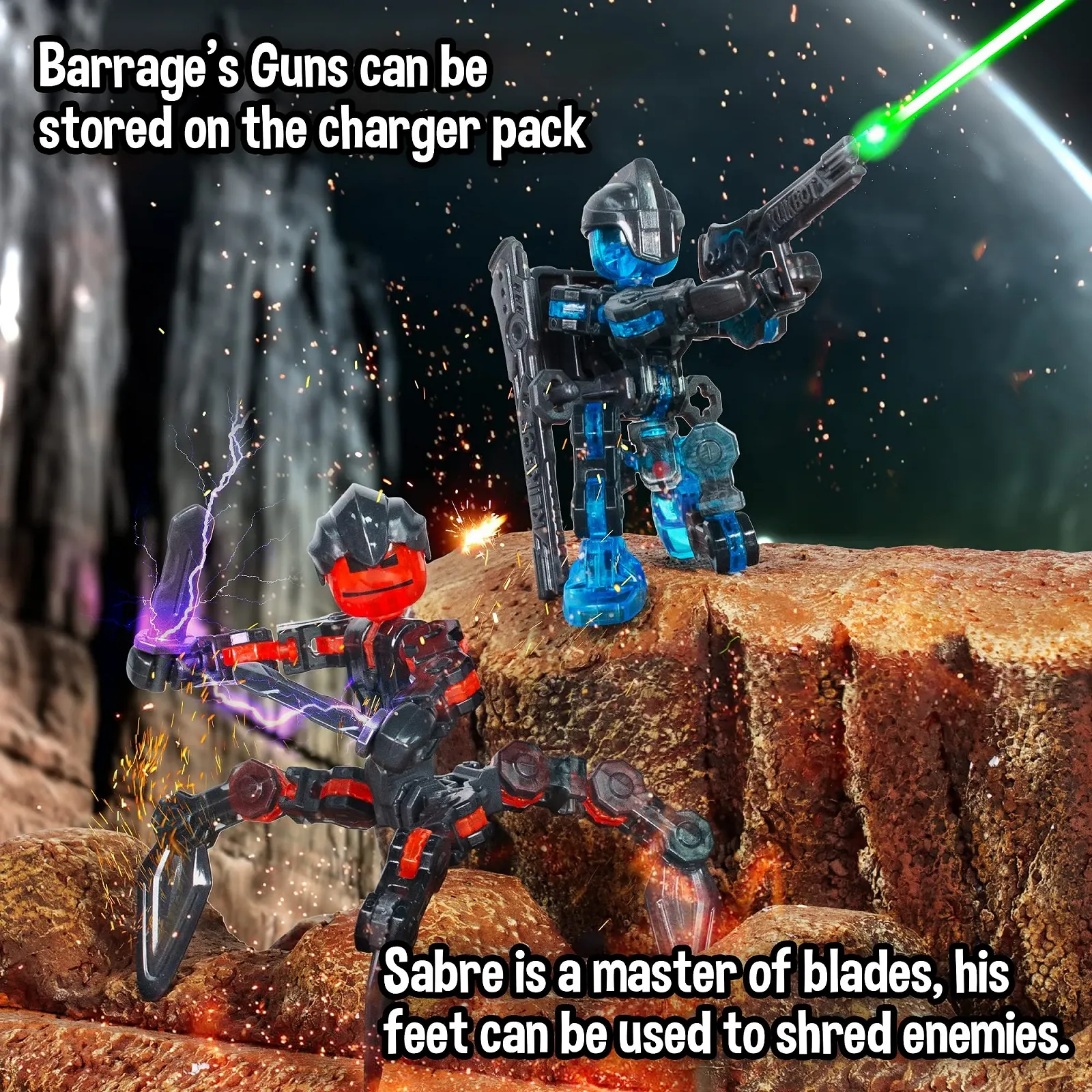 Набір ігрових фігурок Zing Klikbot Series 3 Guardians Набір з 4 фігурок з аксесуарами Напівпрозорий, фото №5