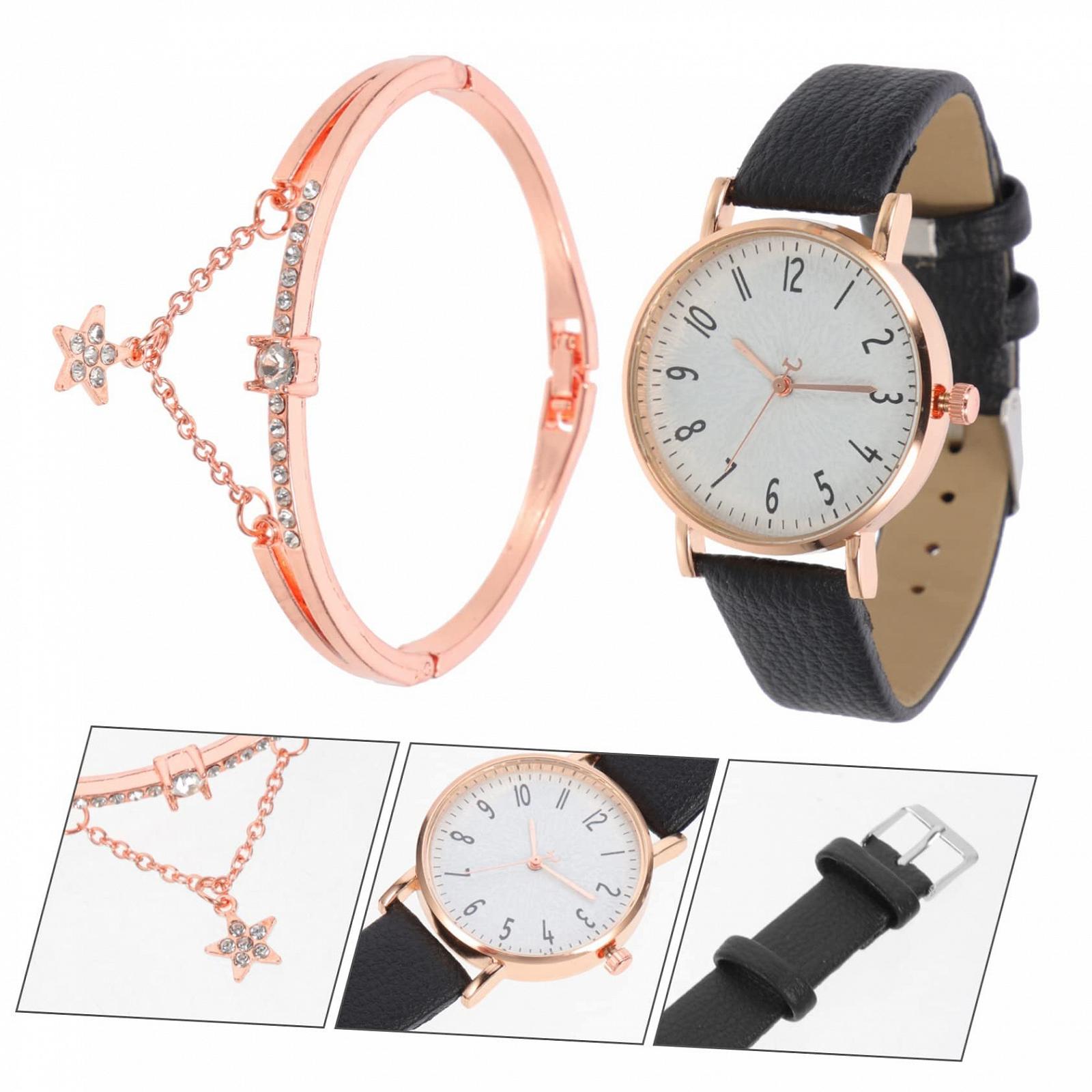 Набор: Женские часы PartyKindom с браслетом PU регулируемый для особых случаев подарок для отдыха, фото №3