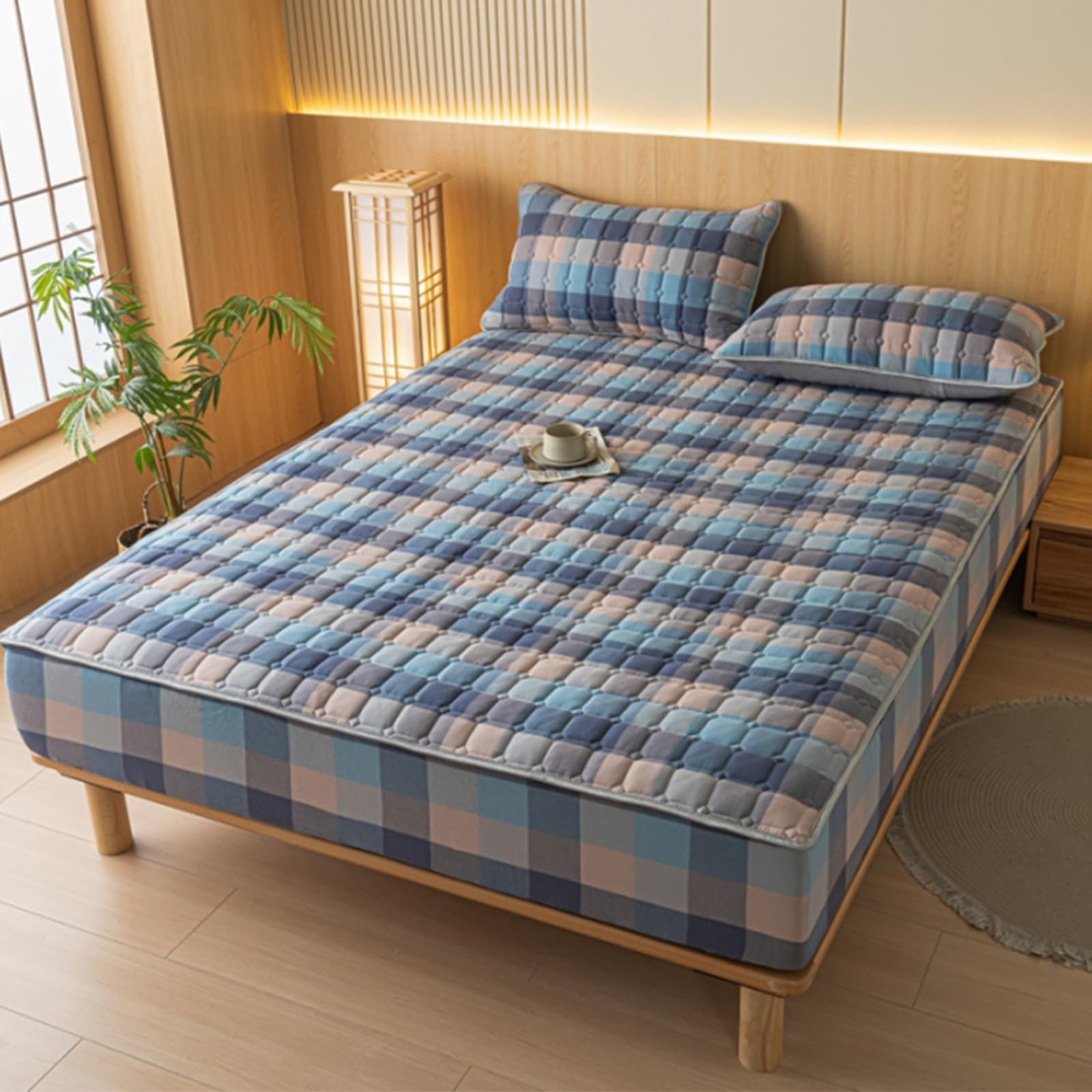 Наматрасник HAIBA 180 x 200 см Мягкий Трикотажный Простынь Очень Толстый и Мягкий Наматрасник до 30 см Высоты Матраса, фото №5