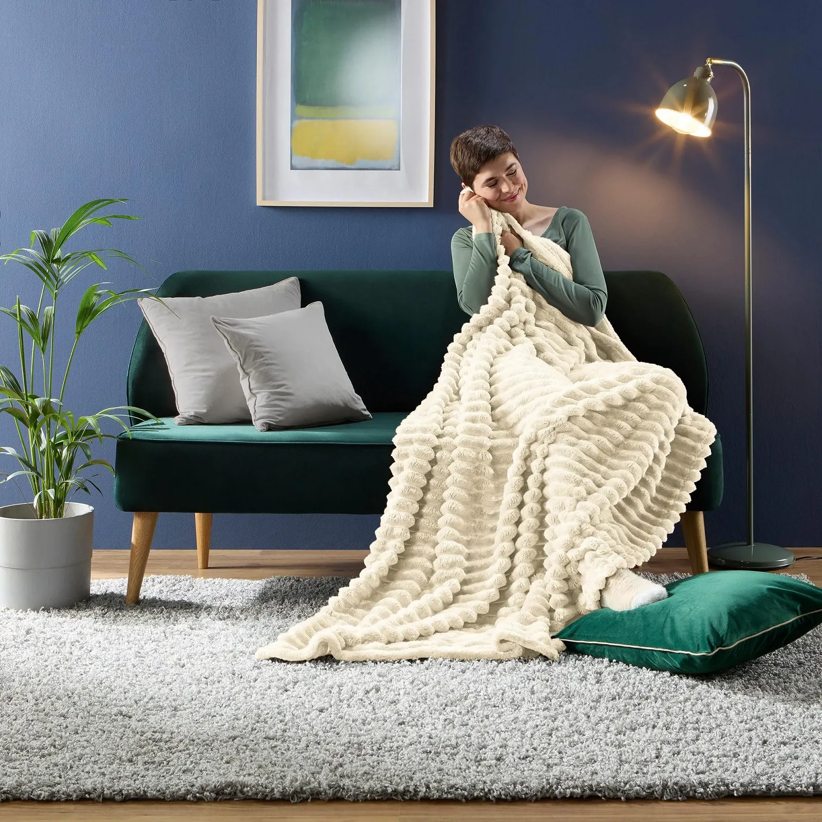 Покрывало Erwin Müller Aosta 180 x 220 см Шерсть Белый, фото №6