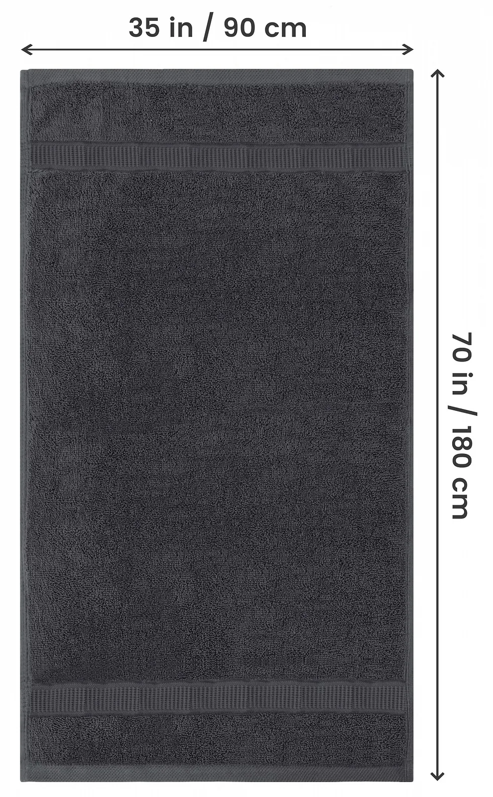 Набір рушників Utopia Towels 2 штуки 90 x 180 см бавовна Сірий, фото №2
