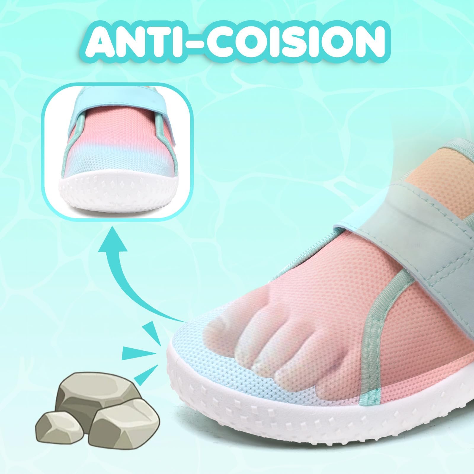Водная Кроссовки Детская Кроссовки для плавания и девочек Кроссовки для босоножек Быстросохнущая пляжная Кроссовки для водных видов спорта Нескользящая, фото №3