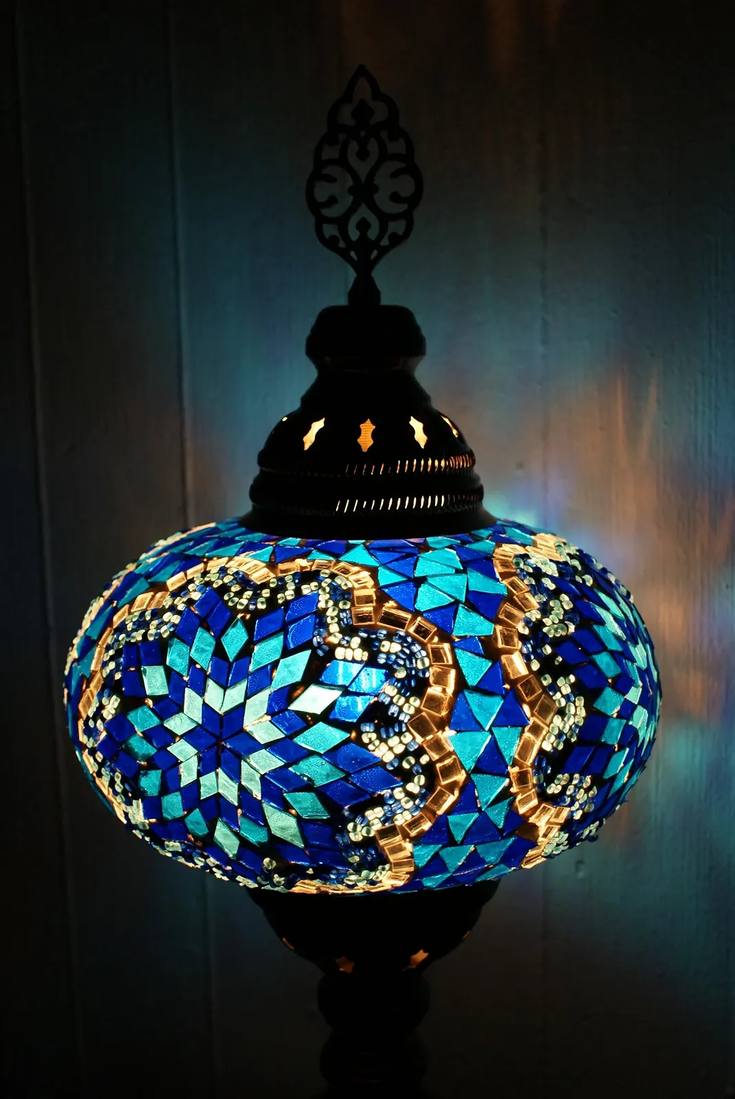 Настільна лампа XL Мозаїчна Східна Синя, фото №4