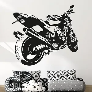 Наклейка на стіну Мотоцикл Cross Bike 62 x 57 см 070 Чорний - Фото 1