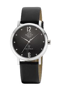 Часы женские радиоуправляемые кварцевые Master Time Аналого-цифровые MTLA-10801-25L с кожаным ремешком, серебряные, современные - Фото 1