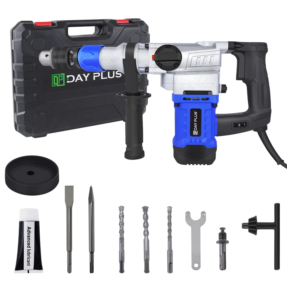 Перфоратор 1500 W 6 Дж SDS Plus Электрический многофункциональный 800 RPM с 360° вращающейся ручкой, фото №1