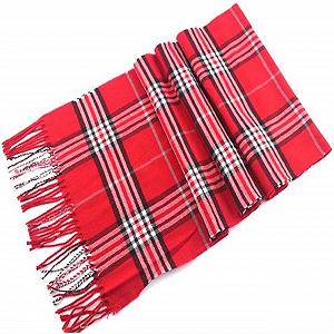 Пашміна Шарф CJ Apparel Tartan Design Непальські китиці Червоний - Фото 1