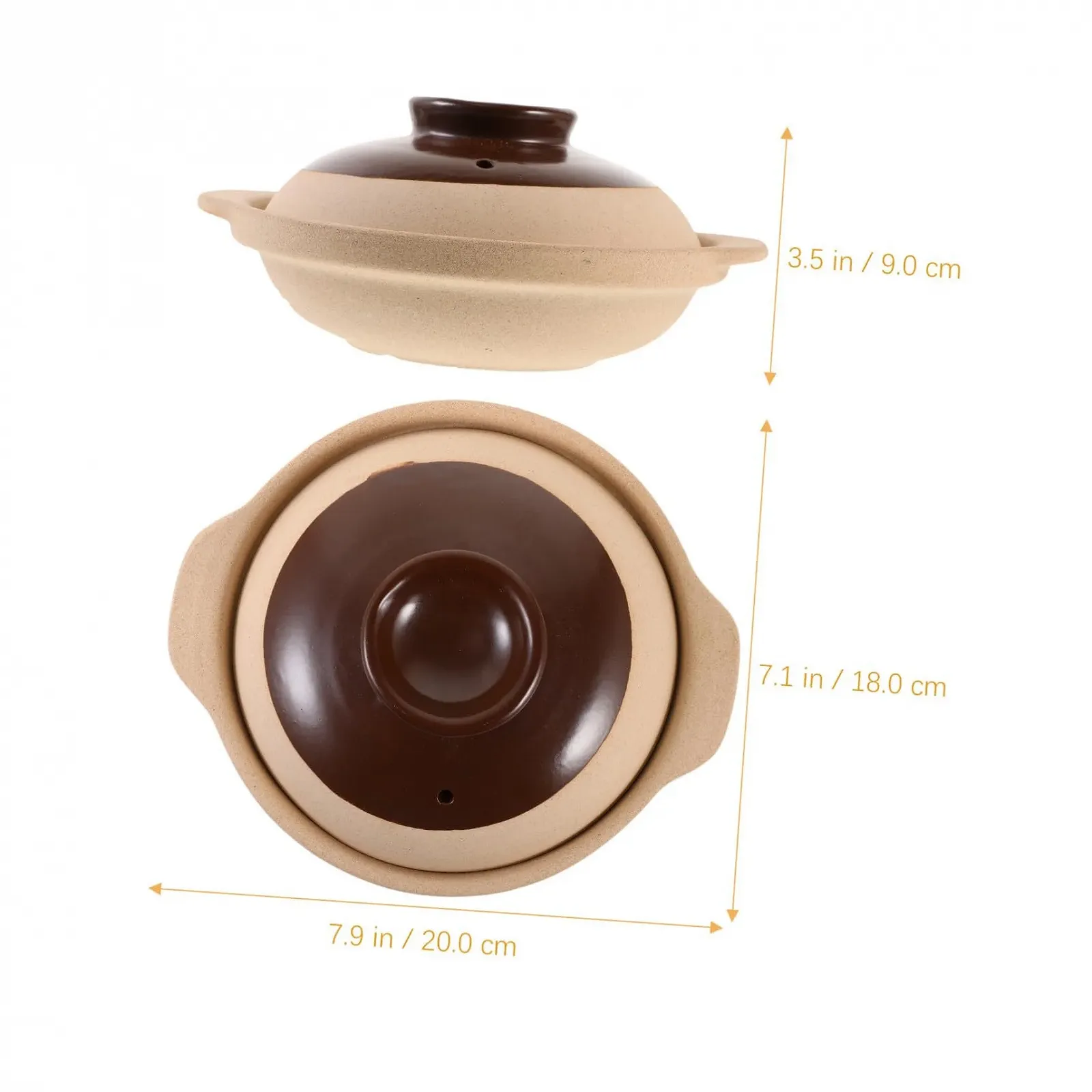 Кастрюля керамическая Gatuida с крышкой Жаропрочная с нескользящими ручками Гладкая поверхность, фото №4