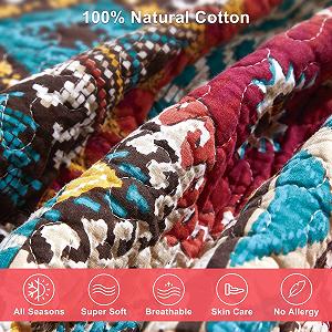 Покрывало Qucover Хлопок 140 x 200 см Красочное для односпальной кровати, дивана synthetic.ua - Фото 1