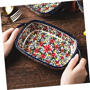 Форма для запекания DECHOUS Прямоугольная керамическая с ручками термостойкая synthetic.ua - Фото 1