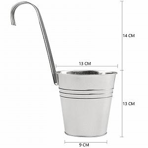 Набір підвісних горщиків DRULINE 6 шт Цинкові 13 x 28 x 24 см зі знімними гачками synthetic.ua - Фото 1