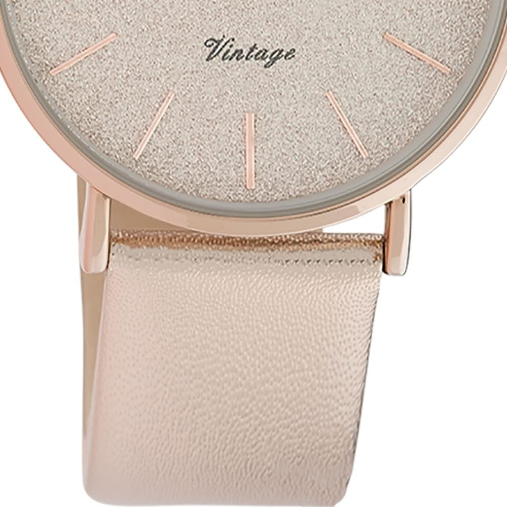 Женские аналоговые часы Oozoo Vintage Series UOC20205 Розовый, Розовое золото / розовое золото, Ремешок, фото №3