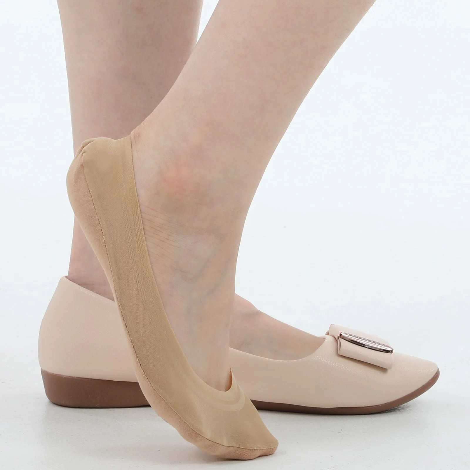 Носки-следки  Женские Черный, телесный, размер 39-43 (6 пар), фото №5