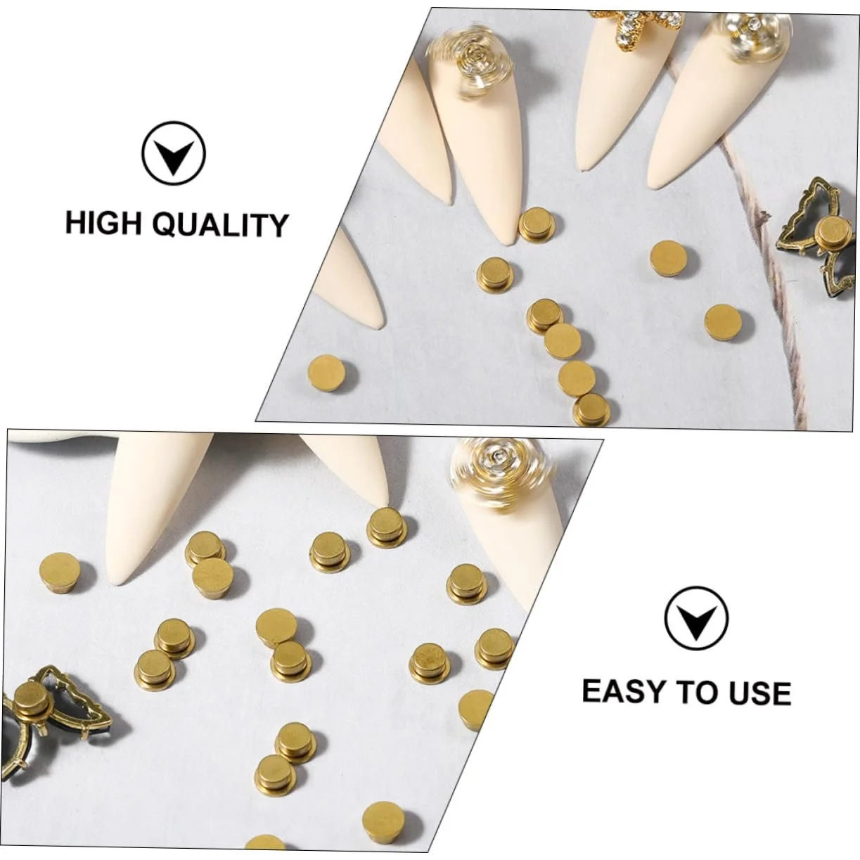 Набор 20 шт. Камень для ногтей с осью вращения, драгоценный камень для ногтей, ювелирные изделия для маникюра, кристаллы для ногтей, декор для гелевых ногтей, аксессуары для ногтей, медный золотой, фото №5