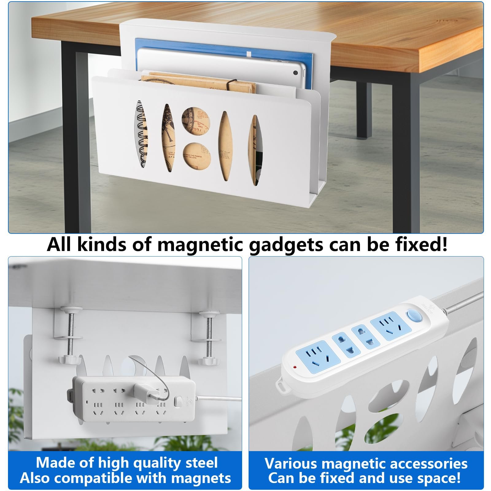 Подставка для ноутбука Side Stand, стальная, двухслойная, черная, фото №4