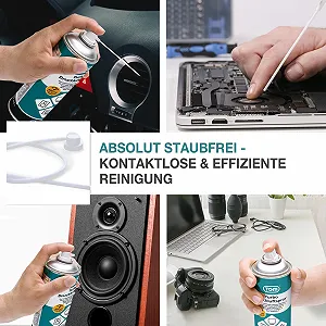 Стиснене повітря TOM 3 x 420 мл з подовжувачами 10 см та 50 см synthetic.ua - Фото 1