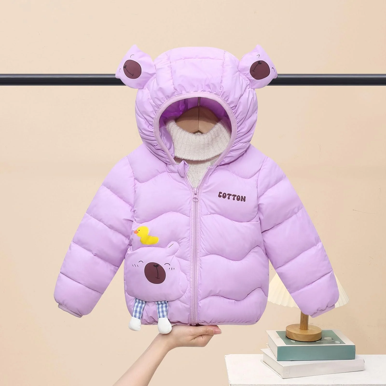 Зимняя куртка для девочек 164, зимняя пуховая куртка для мальчиков с капюшоном, теплая утепленная куртка для детей и малышей, верхняя одежда для холодной погоды, фото №2