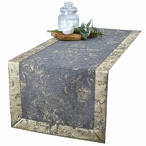 Купити Ранер на стіл O5-6112-2502-Z Modern Polyester Gold Accents водовідштовхувальний Сіро-золотий 50 x 150 см - Фото 1 Ранер на стіл O5-6112-2502-Z Modern Polyester Gold Accents водовідштовхувальний Сіро-золотий 50 x 150 см - Фото 1