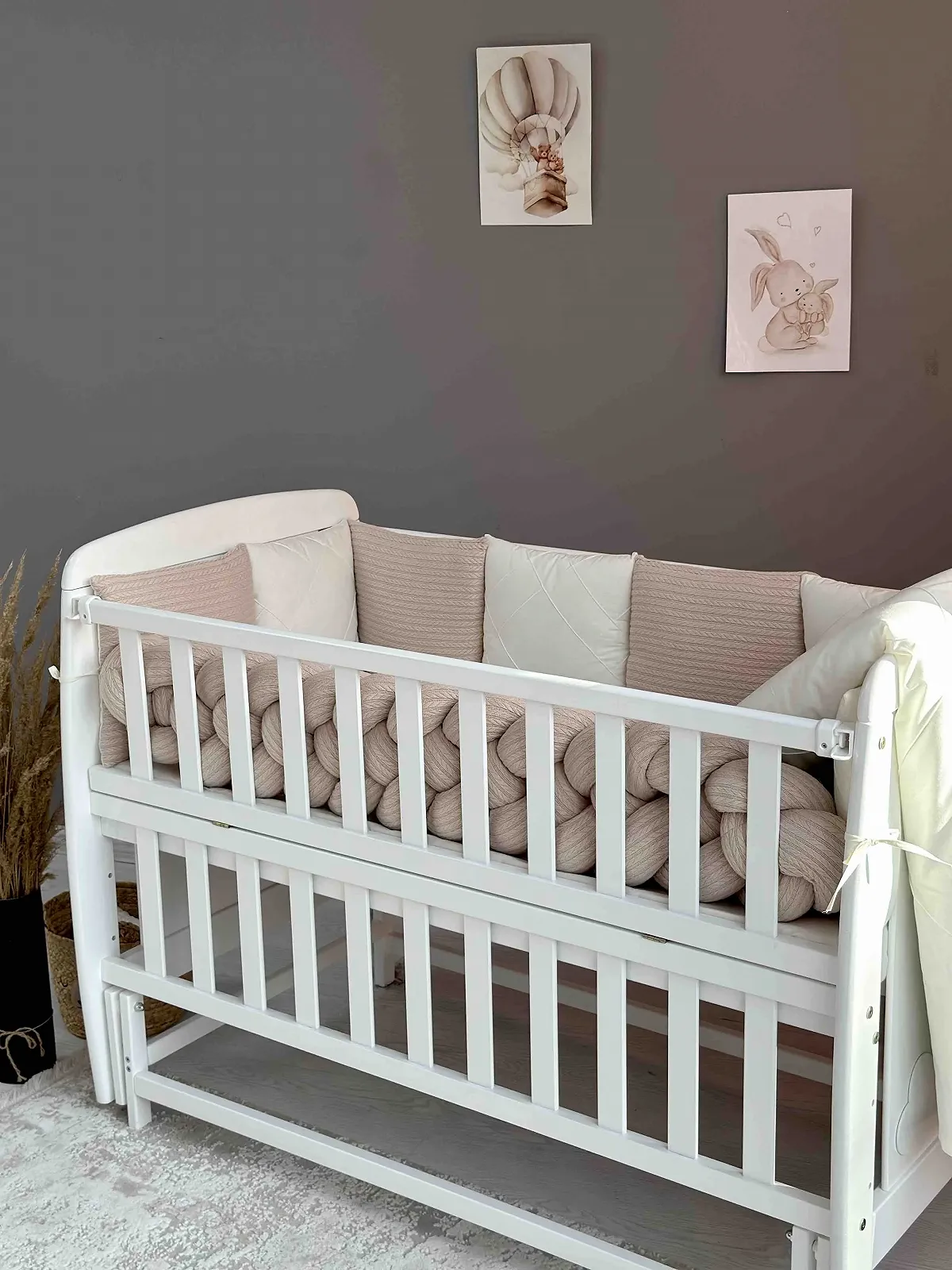 Комплект постельного белья для новорожденного и кокон Бежевый, фото №3