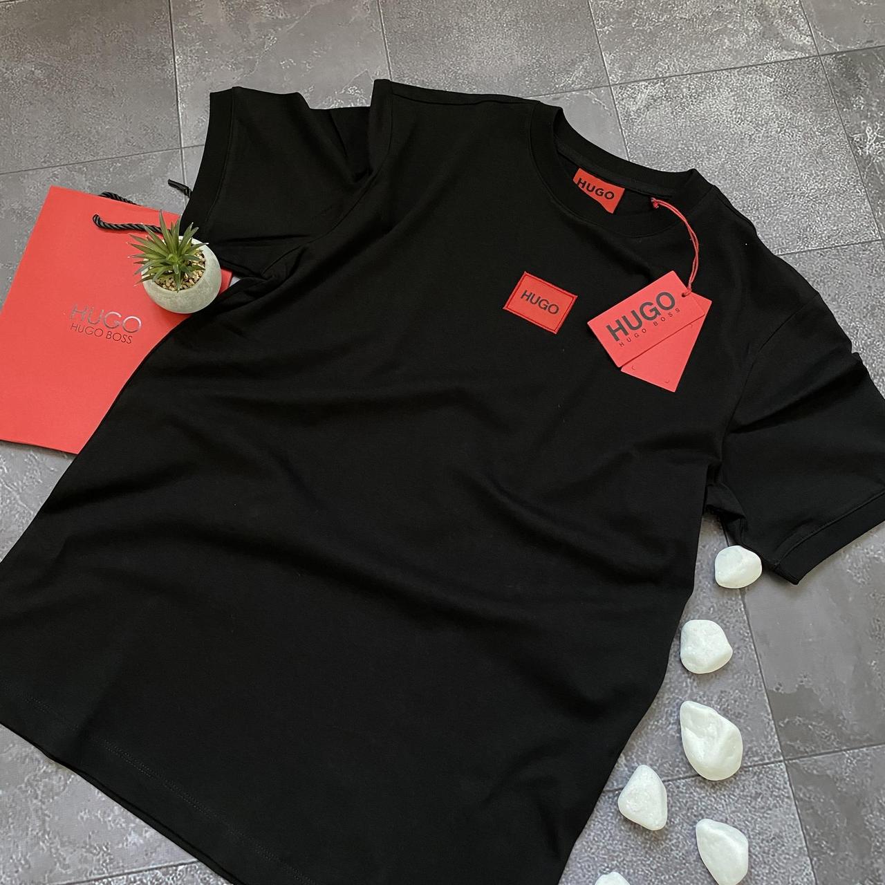 Футболка мужская черная Hugo Boss брендовая базовая, фото №6 Футболка мужская черная Hugo Boss брендовая базовая, фото №6