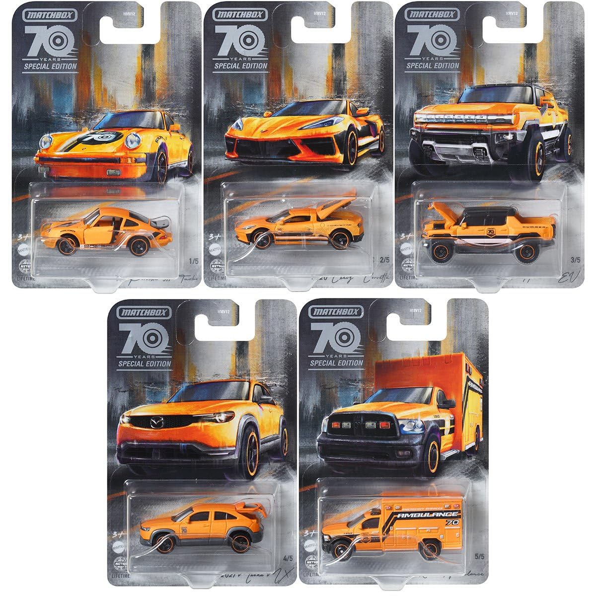 Набор Matchbox 2023 70th Anniversary Special Edition Moving Parts Complete Set of 5 Die Cast Vehicles, фото №1 Набор Matchbox 2023 70th Anniversary Special Edition Moving Parts Complete Set of 5 Die Cast Vehicles, фото №1