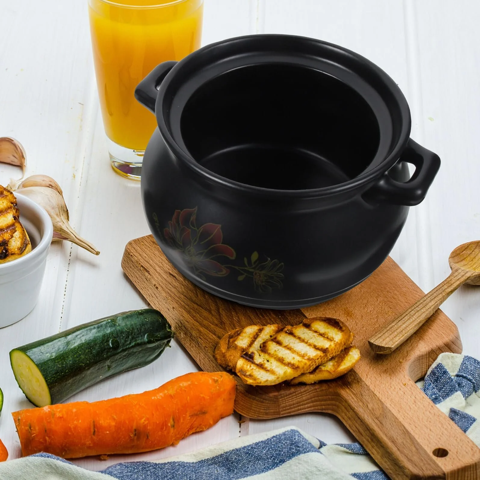 Кастрюля керамическая с крышкой 2 l Black, фото №5