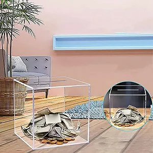 Скарбничка Clear Acrylic Money Box для пожертвувань прозора акрилова synthetic.ua - Фото 1