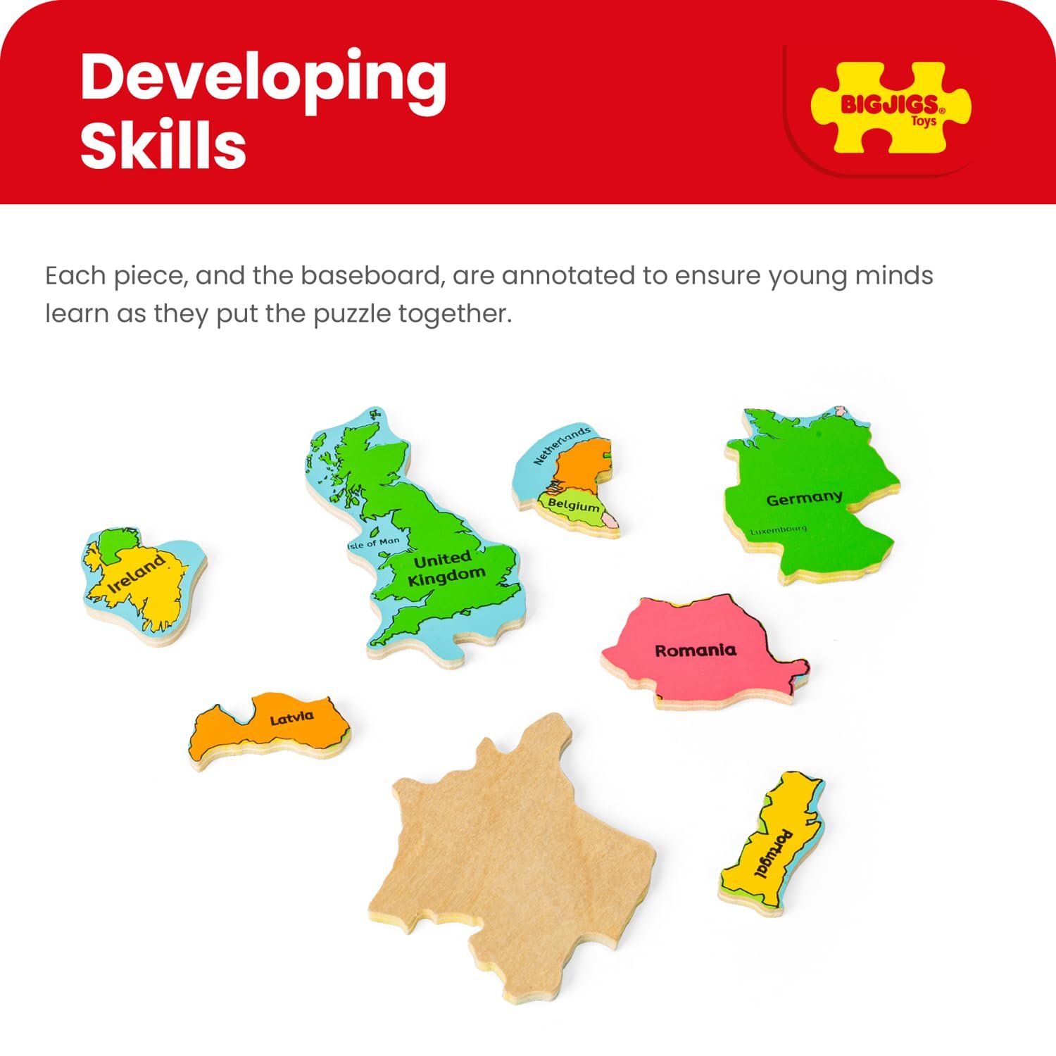 Пазл Bigjigs Toys Map of Europe 25 элементов, фото №6