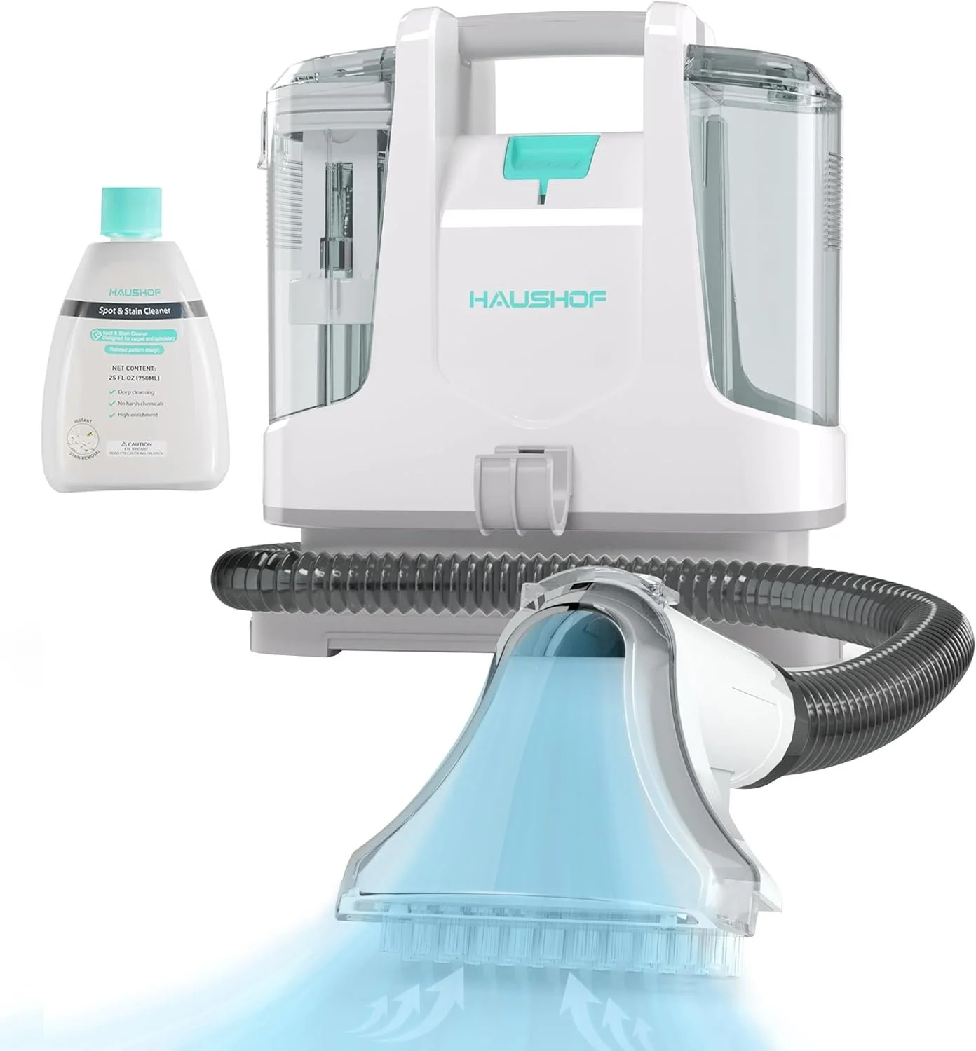 Моющий пылесос для химчистки мебели и ковров HAUSHOF HH24041AU / 400 Вт / 9000 Па / Бак 1.1 л / Шнур 3 м / Серебристый, фото №1