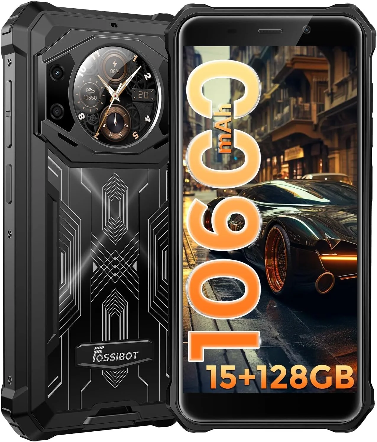 Захищений смартфон FOSSiBOT F101 Pro 15GB (8+7)+128GB 10600mAh Black, фото №1