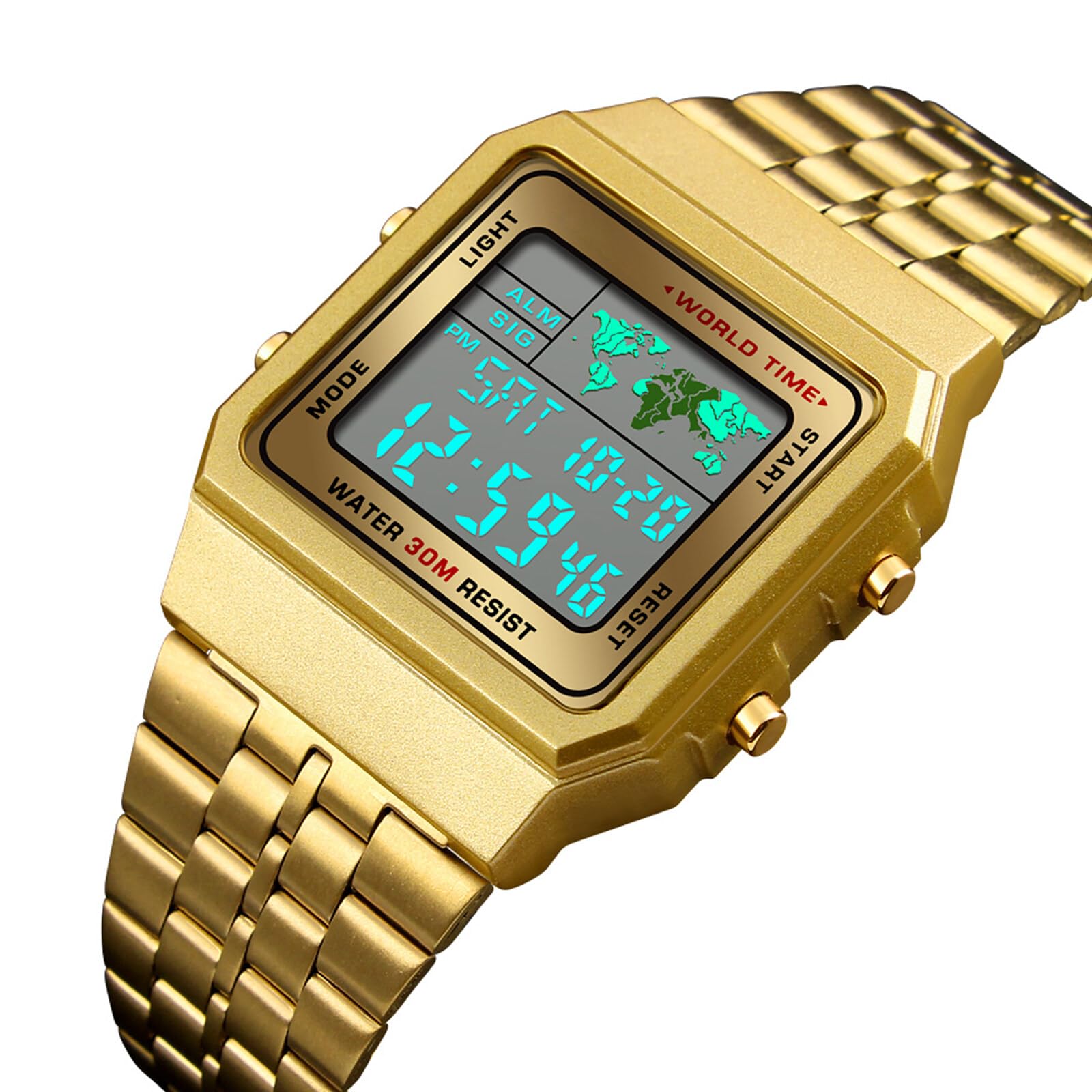 Часы Tevimpeya Мужские Цифровые С Нержавеющим Ремешком Водонепроницаемые Серебристые, фото №6