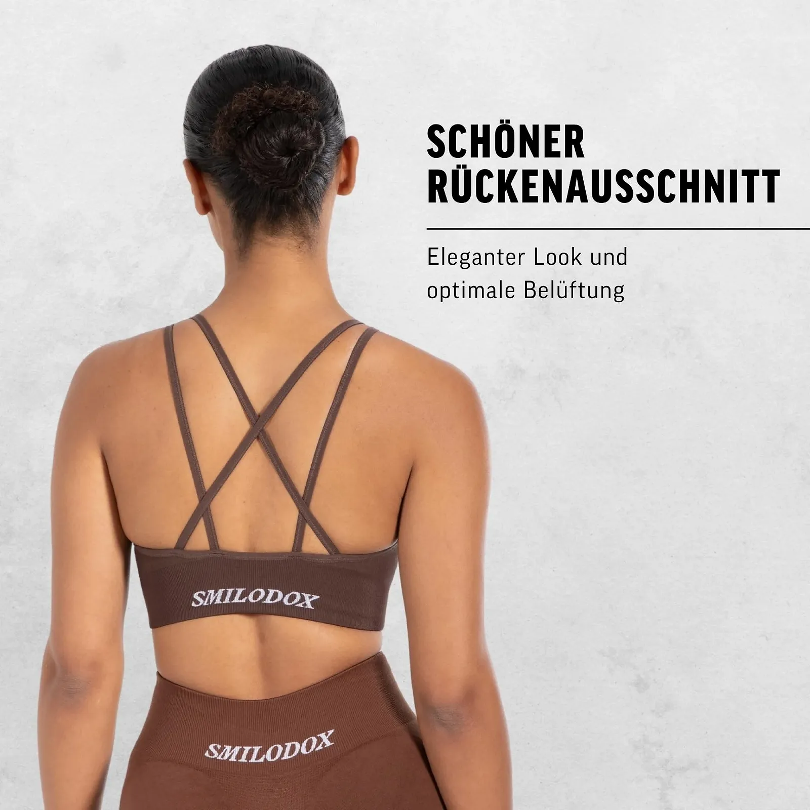 Спортивный бюстгальтер SMILODOX Katrin Scrunch с V-образным вырезом и съемными чашками, фото №3 Спортивный бюстгальтер SMILODOX Katrin Scrunch с V-образным вырезом и съемными чашками, фото №3