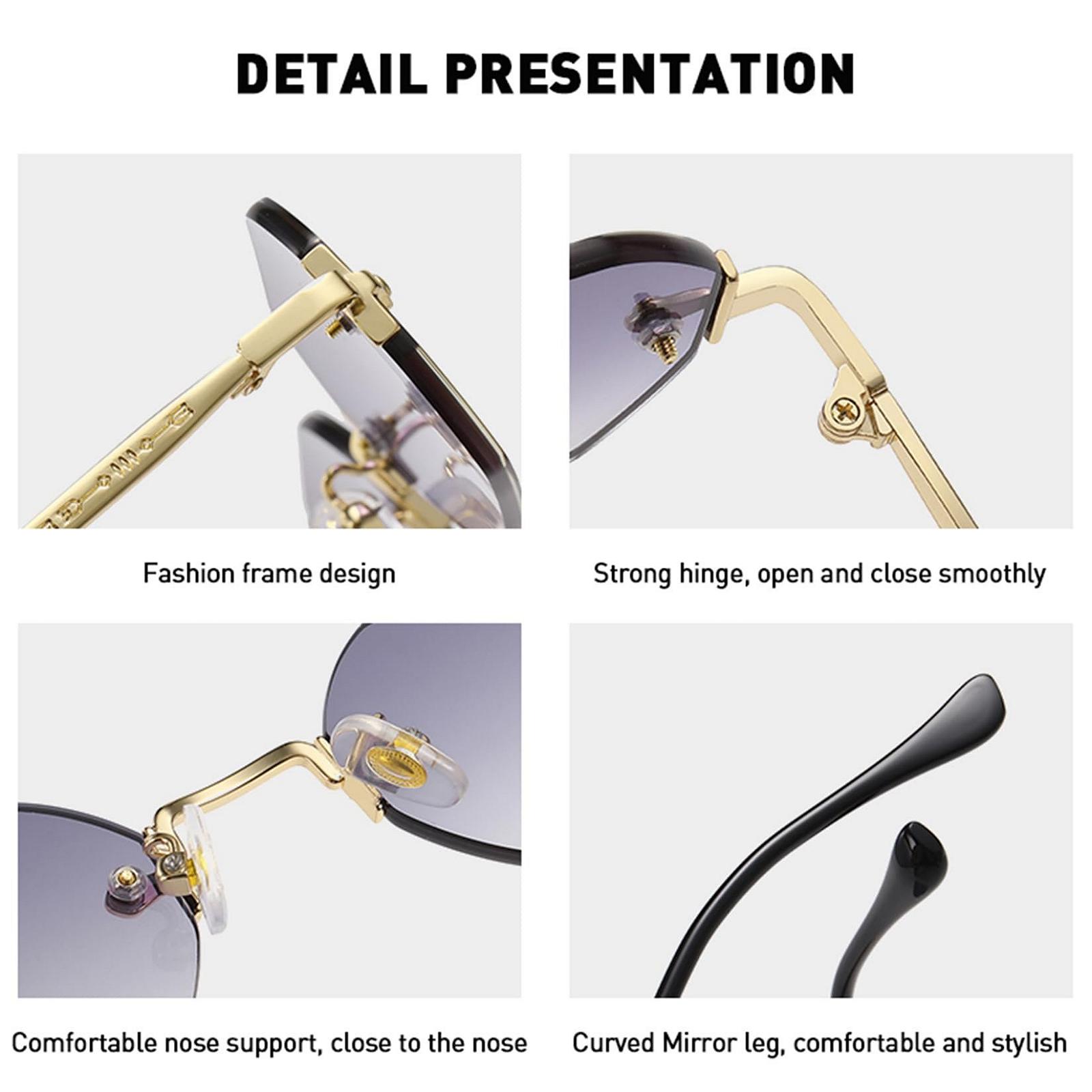 Сонцезахисні окуляри Прямокутні Без оправи RUNHUIS Ретро для Жінок, фото №5 Сонцезахисні окуляри Прямокутні Без оправи RUNHUIS Ретро для Жінок, фото №5