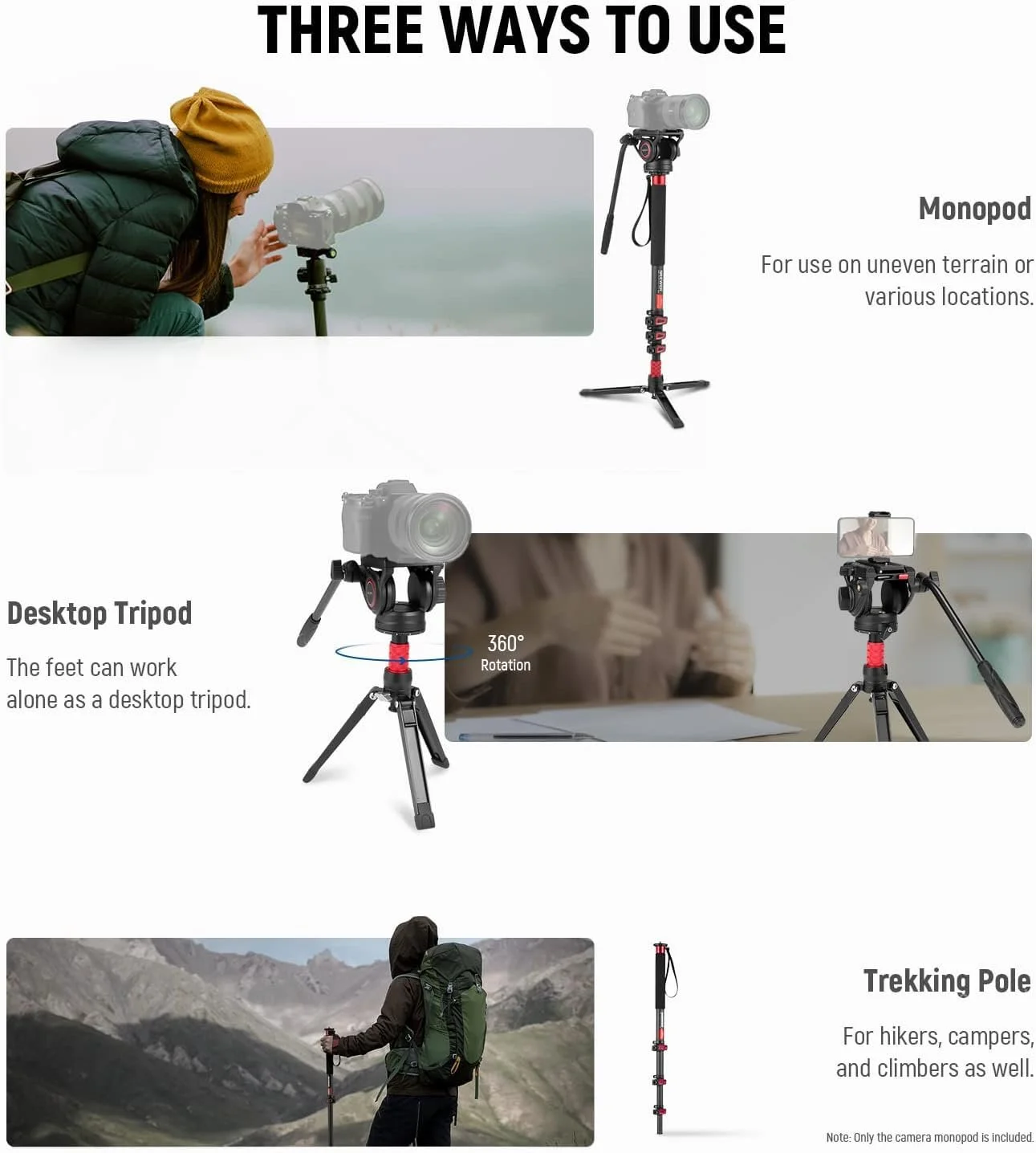 Монопод для камеры NEEWER TP71 1.8м Черный, фото №8 Монопод для камеры NEEWER TP71 1.8м Черный, фото №8