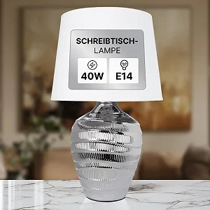 Настільна лампа LED ARTE LAMP KORFU A4003LT-1CC класична декоративна хром білий текстильний абажур дротова synthetic.ua - Фото 1